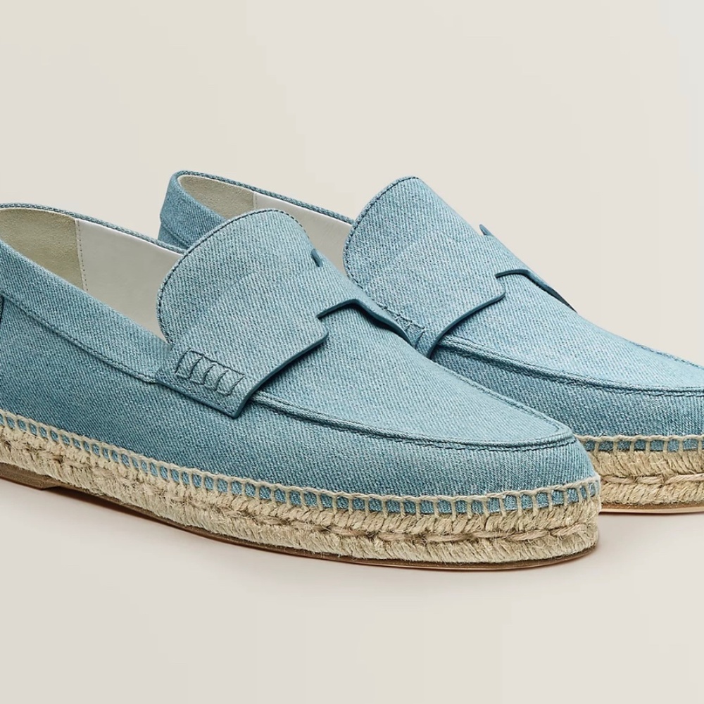 Hermes Trip Denim Espadrilles (Size 40)